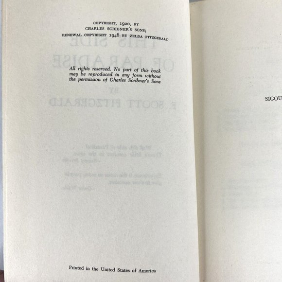 2 F Scott Fitzgerald Novels The Last Tycoon 1941 And This Side Of Paradise 1920 - Picture 5 of 14